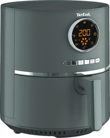 Tefal EY111B Ultra Fry Hot Air Fryer, Air Fryer, Frying, Roasting, Grilling, Baking, 1.2 kg for 6 people, 8 cooking programs, Digital display, energy-saving, healthy fryer without oil, Grey