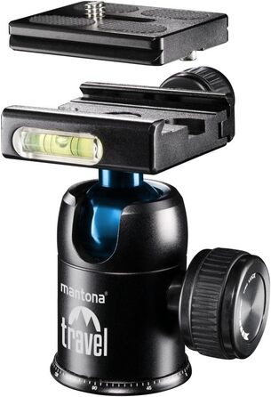 Штатив Mantona DSLM Travel - блакитний, для камер, до 5 кг, з кульковою головкою