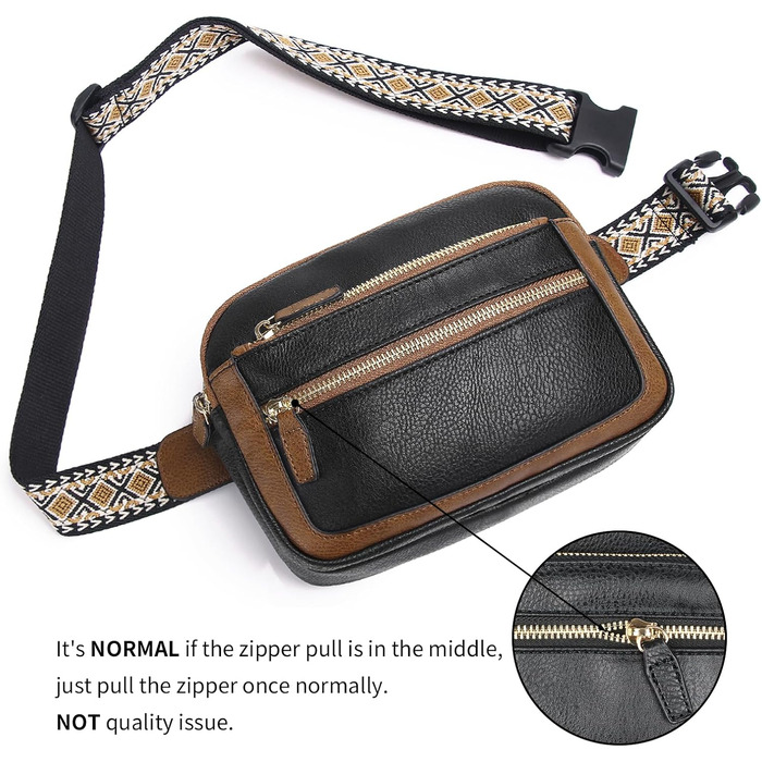 Чоловіча та жіноча поясна сумка з натуральної шкіри, універсальна сумка через плече, сумка на пояс, чорно-коричнева (10#)