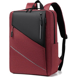 Рюкзак для ноутбука FANDARE Slim - чоловічий/жіночий, багатокольоровий, з USB-портом, для роботи, подорожей, навчання та відпочинку (фіолетовий/червоний)