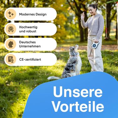 Водонепроникний нашийник для собак Leuchthal — регульований, 40-65 см, світловідбиваючий замок, флуоресцентна нитка