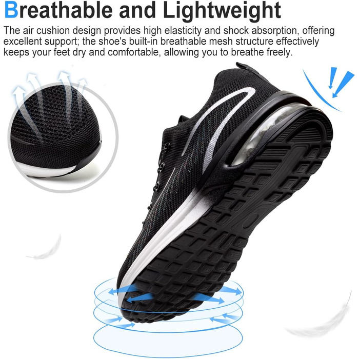 Робочі черевики для чоловіків та жінок. Зі сталевим підноском, легкі, спортивні, неслизькі, дихаючі, модні. Розміри 38-46 EU, 41 EU. Нова мультимодель.