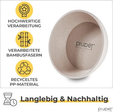 Миска для корму PiuPet® для собак великих порід, 2 шт по 1,6 л, миска для води, миється в посудомийній машині, діаметр 21,5 см, бежевий колір