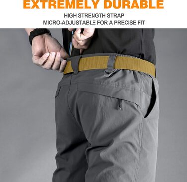 Тактичний пояс чоловічий BESTKEE, 3.8 см, регульований, нейлон, металева блискавка, розмір M (91-105 см)