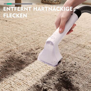 Портативний пилосос для миття килимів та диванів HAUSHOF, StainZapper, 400W, білий/сірий