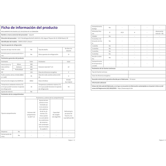 Exquisit Міні холодильник CKB45-0-031F білий: компактний холодильник 47 л, ретро стиль, без морозильної камери