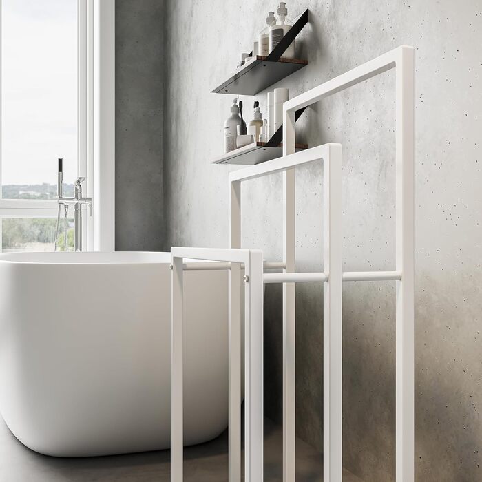 Підставка для рушників, тримач для рушників, сталева підставка для рушників на 3 полиці, для ванної кімнати, білий