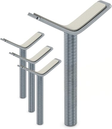 Захисне ґратка BOMI Mira для дверей | Захист від котів з люком | Ідеальне перегородження для собак, котів та цуценят | Металеве ґратка для собак у квартирі, білий колір | Набір Y-адаптерів (M10), 4 шт., сріблястий