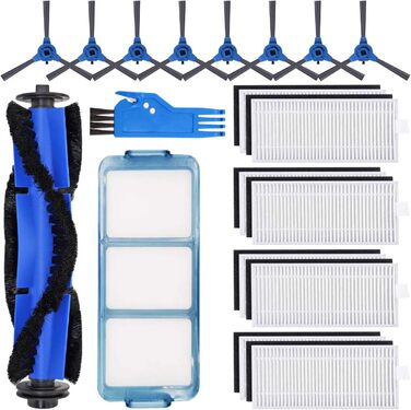 Запчастини для пилососів Eufy RoboVac 11S Max, 15C Max, 30C Max: 12 шт. (ролик, 4 фільтри HEPA, 6 бічних щітки, щітка для очищення)