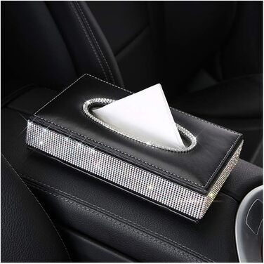 Скріпка для авто з кристалами та діамантами, чорна - аксесуар для салону