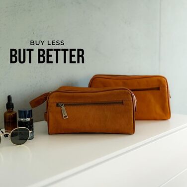 Шкіряна косметичка Berliner Bags Vintage Kulturbeutel Tim XL для чоловіків та жінок, коричнева