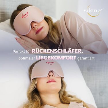 Маска для сну преміум-класу 3D - для жінок та чоловіків - комфортна, з м'якою підкладкою для повної темряви - рожева, Sleepy Purble