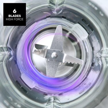 Стаціонарний блендер Taurus Amazing JB1200XC, 1200 Вт, 1,75 л, 6 лез з нержавіючої сталі, 5 швидкостей + турбо, скляна чаша з мірною шкалою, чорний