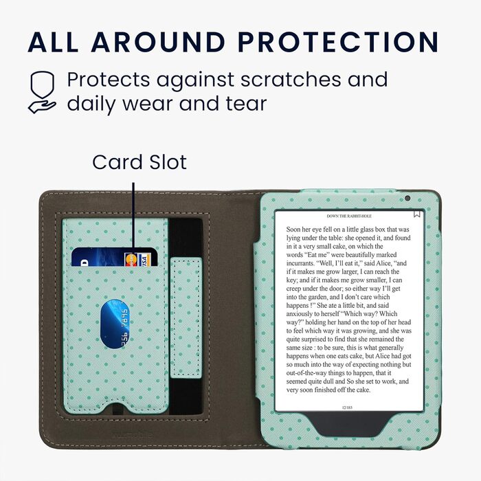 Чохол-книжка kwmobile для Kobo Clara BW/Clara Colour/Tolino Shine (5) / Shine Color з петлею для руки та мотивом бібліотеки (Eule Schlaf)