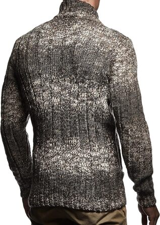 Світшот Leif Nelson для чоловіків з капюшоном та блискавкою - чоловічий кардиган з в'язаного полотна для зими (4XL, Коричневий)