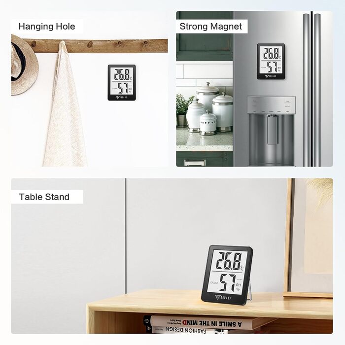 DOQAUS Digital Hygrometer Indoor, 6 Pack - Indoor Thermometer Hygrometer, Humidity Meter, Accurate Room Thermometer, Humidity Measurement Device with High Accuracy, for Indoor Spaces, Baby Rooms, Living Rooms, Offices