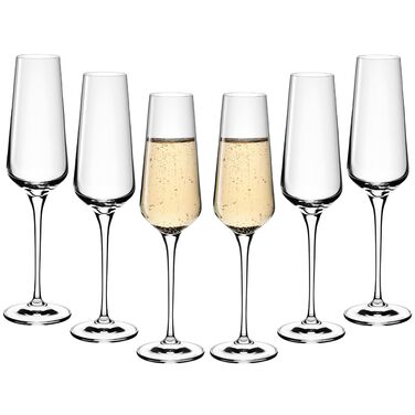 Набір келихів для шампанського та шампанського Gerlach 1760 (6 шт, 200 мл) - скляні келихи для вина, сумісності з посудомийною машиною, сучасний дизайн