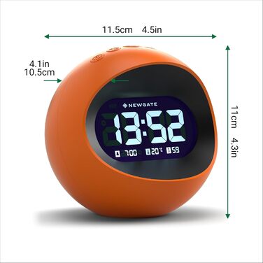 NEWGATE® Digital Centre of the Earth Alarm Clock (Orange with Black LCD Display)