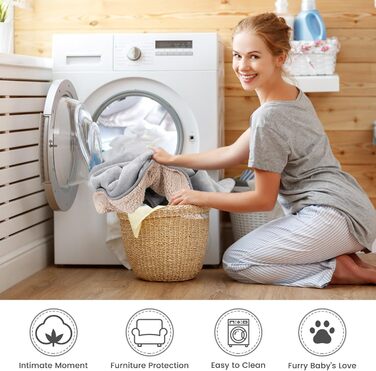 PETTOM Деки для собак та котів, флісова підстилка, водовідштовхувальна, 152 x 127 см (Світло-сірий + Бежевий)