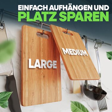 Loco Bird Cutting Board Set of 3 - 33x22cm / 28x22cm / 15x22cm - Wooden Cutting Board for the Kitchen - Knife-Friendly Wooden Cutting Board, Chopping Board, Kitchen Board, Kitchen Cutting Board Wood, Cutting Board