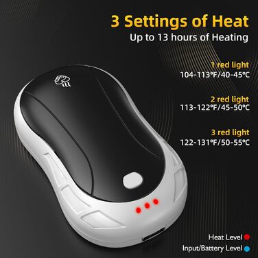 Електричні грілки для рук 2 шт. FANDLISS, портативні, акумуляторні, 6000mAh, до 12 годин роботи, USB, для кемпінгу, полювання, гольфу, білі та зелені (біло-чорні)