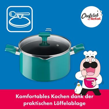 Каструля Tefal Chefclub Brat 24 см з антипригарним покриттям Titanium, індукційна, з термоіндикатором