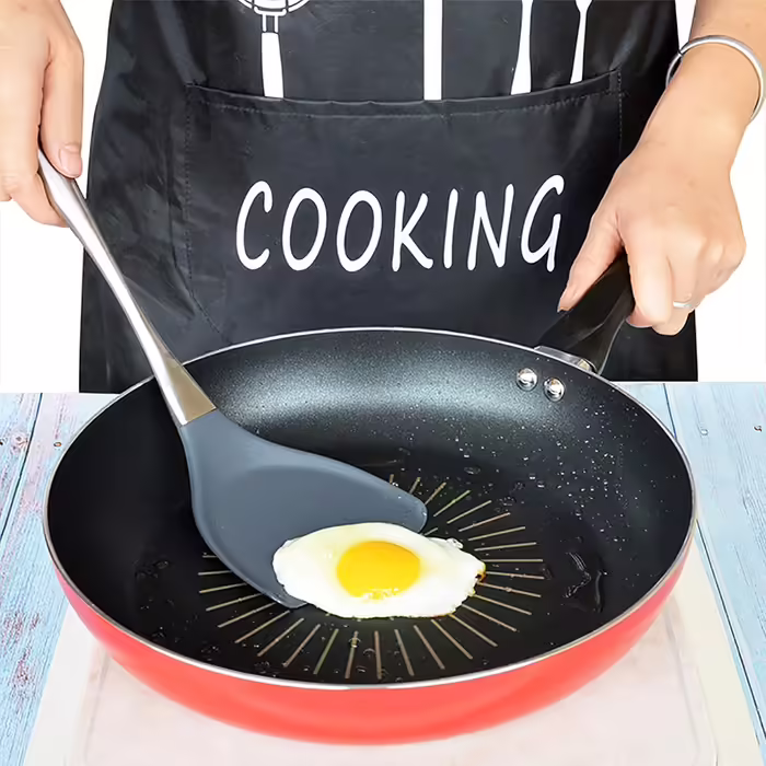 Wok Turner and Ladle, Wok Accessories, Kitchen Utensil Set, 34 cm Turner for Wok, Chinese Wok Utensil Set, 304 Stainless Steel (Gray)
