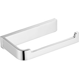 Chrome Solid Brass Toilet Paper Holder - Wall Mounted, 20cm - No Cover
