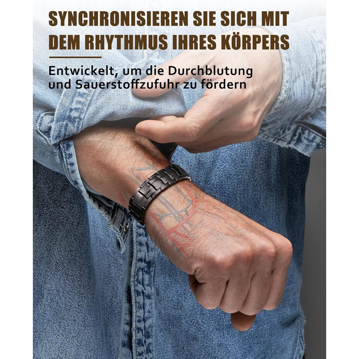 Масивне браслет з міді для чоловіків Jecanori, регульований розмір, магнітний браслет з 3500 Гаусс, подарункова коробка чорного кольору