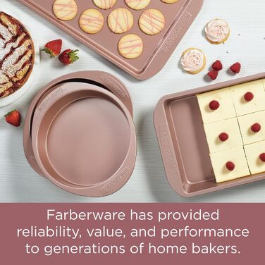 Форма для запікання Farberware 9x5 дюймів, антипригарна, для м'ясного хліба і випічки, рожеве золото