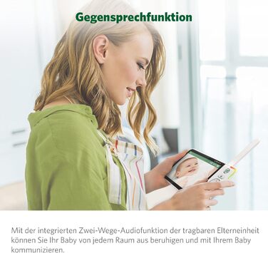 Відеоняня LeapFrog LF2513 без Wi-Fi з IPS екраном 2.8 дюйма, поворотна, з нічним баченням, датчиком температури, радіусом дії 300 метрів та тривалістю роботи батареї 12 годин