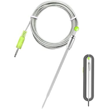 Uzone Wireless Meat Thermometer, Digital Bluetooth Thermometer with APP 100m Remote Monitoring, Grill Thermometer for Smoker Roasting BBQ Oven Thermometer, LCD Backlit Screen, 4 Probes (Probe)