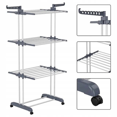 Велика вертикальна сушарка для білизни та одягу, підлогова складана, висока