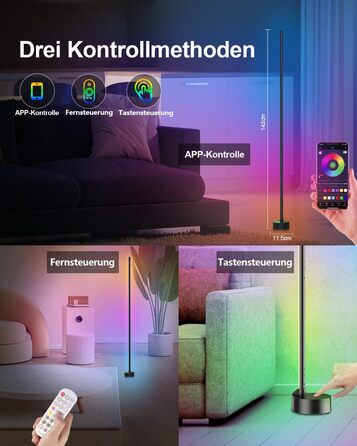 LED-підсвітка для дому: RGB-лампа для вітальні, спальні, ігрової кімнати. Димер, керування через додаток, музичний синхронізатор, 16 мільйонів кольорів, 68 режимів, чорний колір
