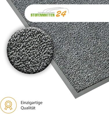Килимок вхідний антибрудний Metzker® Sauberlaufmatte (120x180 см, світло-сірий/чорний) - меланж