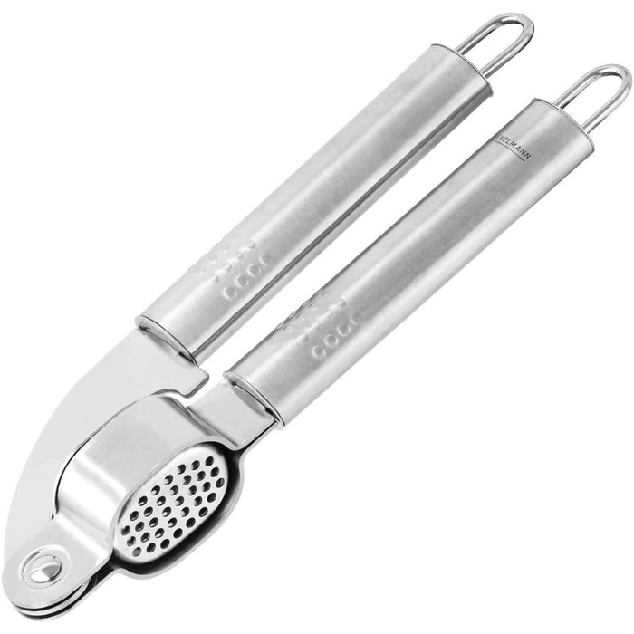Пресс для часнику Fackelmann OVALGRIFF з нержавіючої сталі, ергономічна ручка, сріблястий, 1 шт.