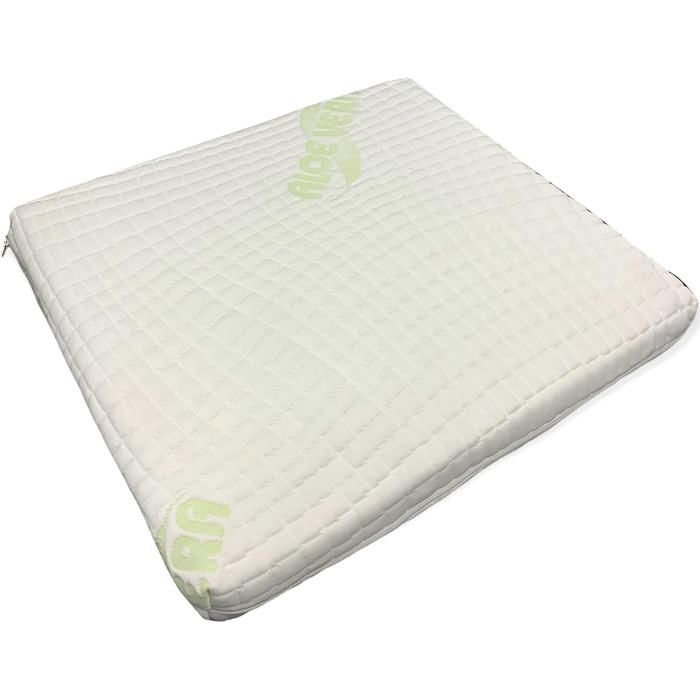 Generic Orthopedic Memory Foam Visco Seat Cushion. Dimensions: 45cm x 45cm x 5cm. With antibacterial, skin-friendly, and soothing Aloe Vera cover, ideal for allergy sufferers.