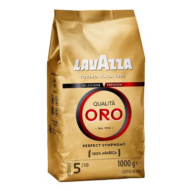 Кава в зернах Lavazza Qualità Oro, 100% Арабіка, середній обсмал, 1 кг