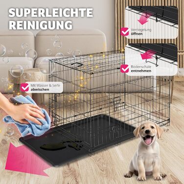Транспортний вольєр для собак Tectake®: стабільний, розкладний, для колір автомобіля, кемпінгу та дому (108x71x76 см)