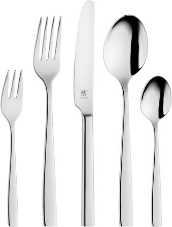 Столовий набір Zwilling Roseland 60 предметів для 12 осіб, нержавіюча сталь 18/10, полірований, сріблястий, екологічна упаковка