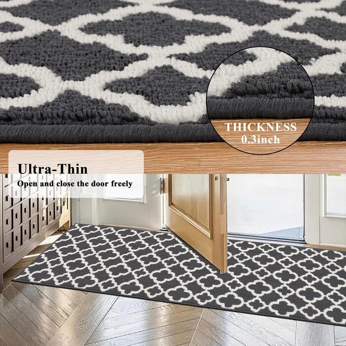 Килимок для підлоги SHACOS, антиковзаючий, для кухні, вітальні, передпокою, 50x150 см (60x300 см), темно-сірий