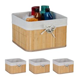 Relaxdays Bamboo Storage Basket Set