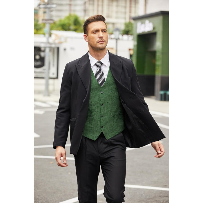 Жилет чоловічий COOFANDY Casual Business Slim Fit, зелений (3XL)