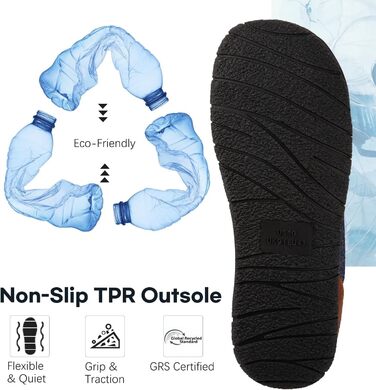 Чоловічі халати-тапочки LongBay з м'якою піною Memory Foam та Sherpa підкладкою, теплі халати для дому та вулиці (44 EU, Navy Blue)
