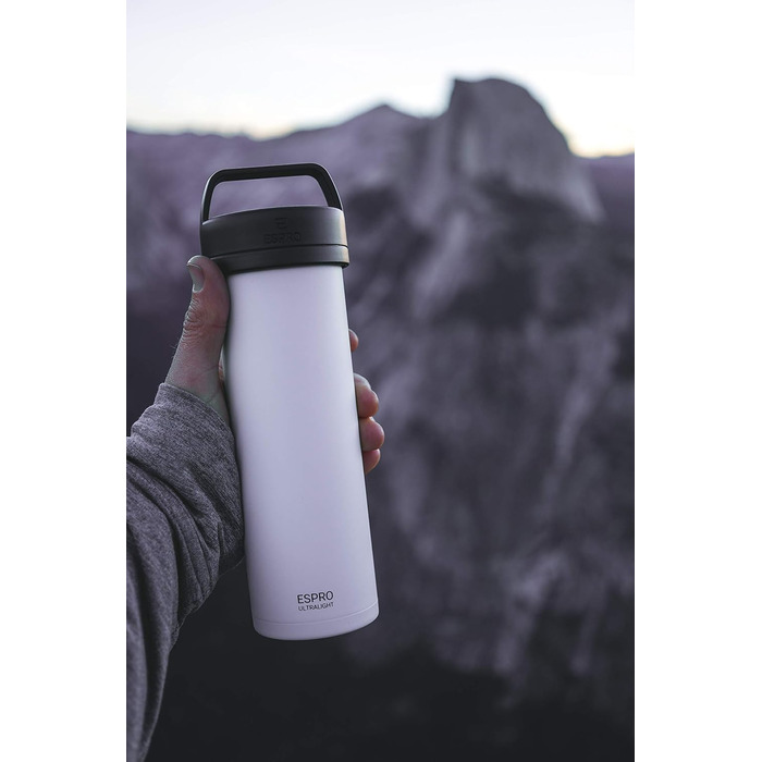 Французький прес ESPRO P0 Ultralight 470 мл, термокружка з нержавіючої сталі, вакуумізольована, для кави, подорожей, кемпінгу, Gun Metal Grey