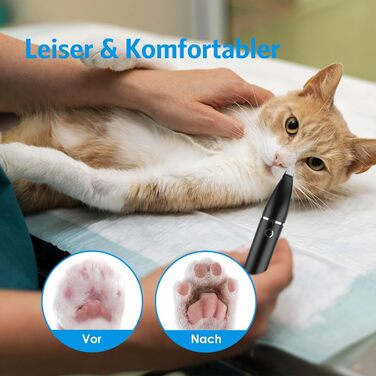 Набір для стрижки собак та котів 2-в-1 Brifit, триммер для лап, тиха, водонепроникна IPX7, професійна стрижка тіла, лап, очей, вух, обличчя, білий (чорний)