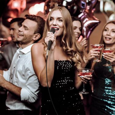 Динамічний мікрофон TONOR з XLR кабелем 5м та адаптером 6.35мм для караоке, сцени, студії та домашнього використання. Чорний