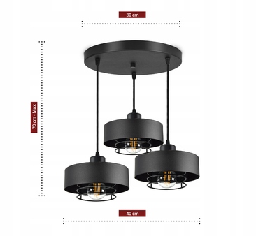 Підвісна люстра Luxolar 754 на 3 цоколі E27