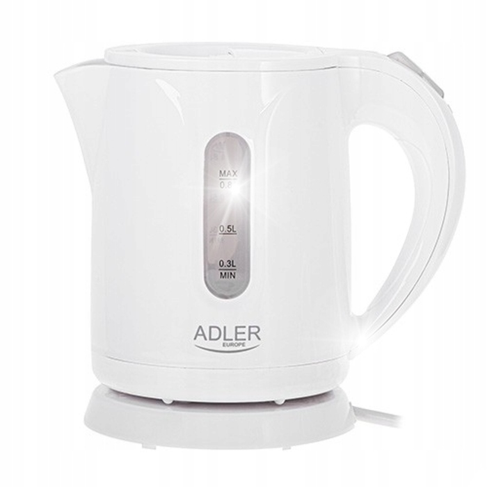 Електричний чайник Adler AD1371W, 850 Вт, 0,8 л, білий
