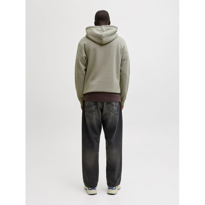 Чоловічий худі з каптуром JACK & JONES Mae однотонний, світло-сірий меланж (розмір XS, колір Vetiver)